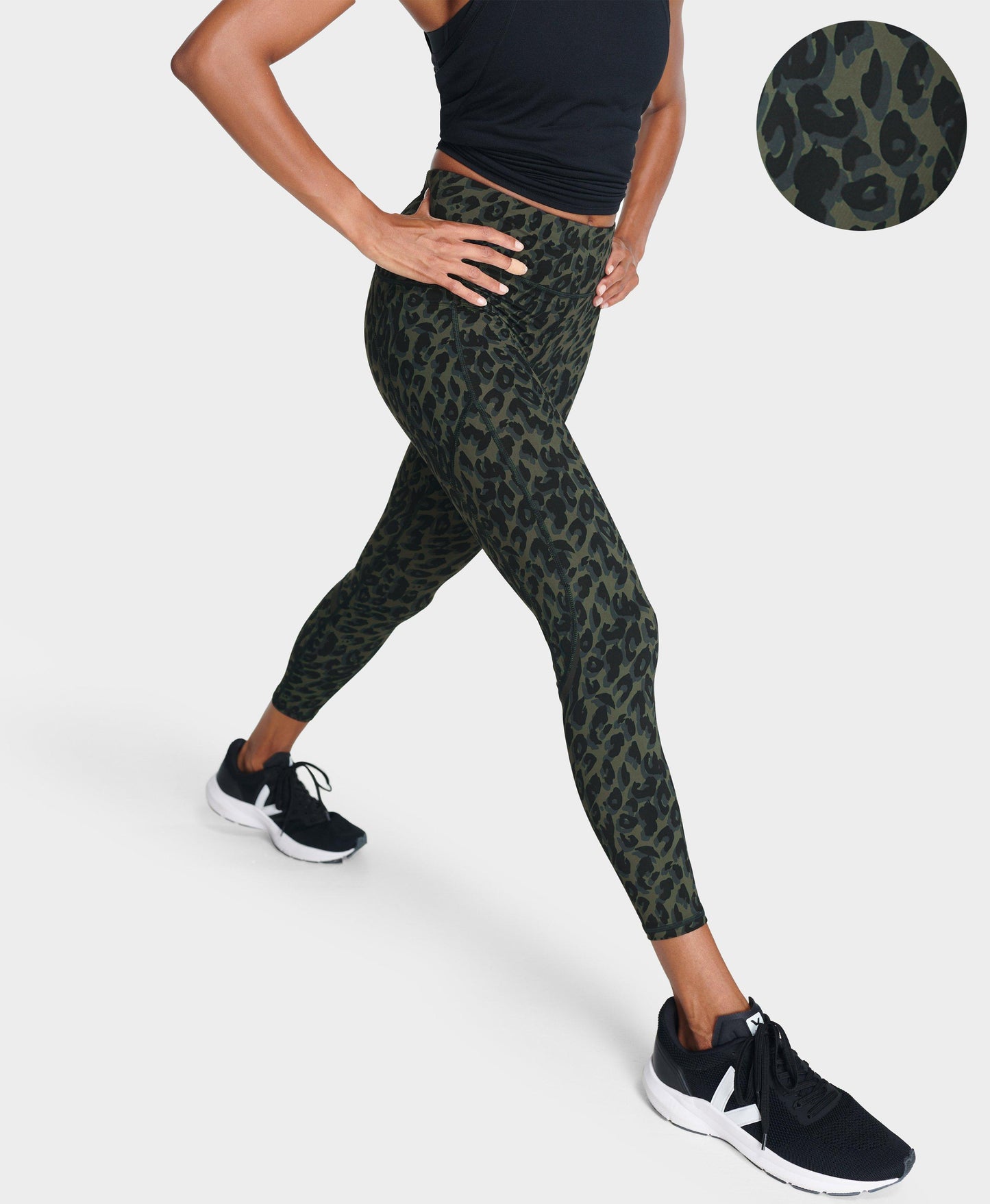Quần legging chạy bộ cạp cao 7/8