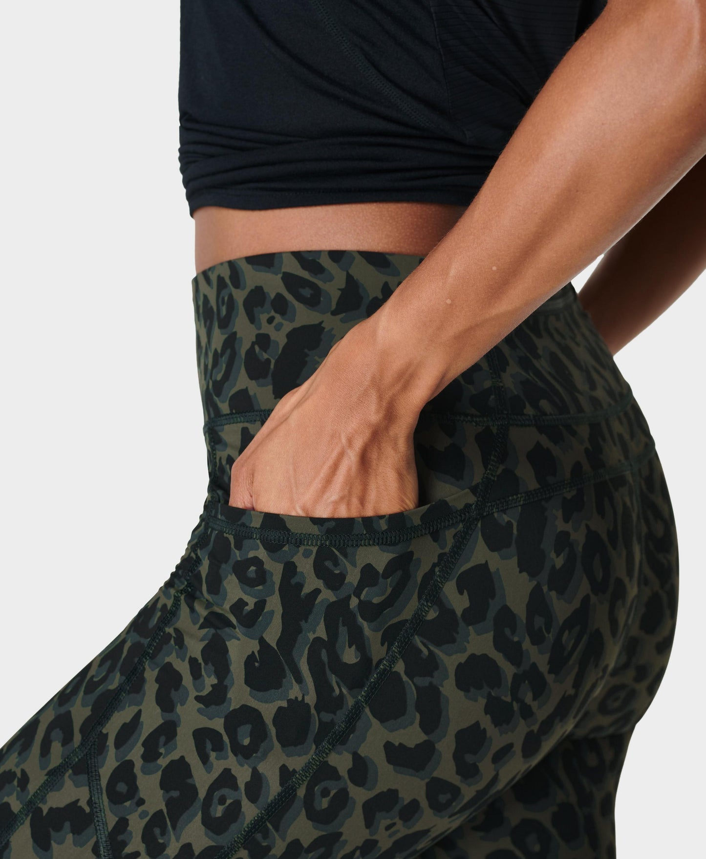 Quần legging chạy bộ cạp cao 7/8